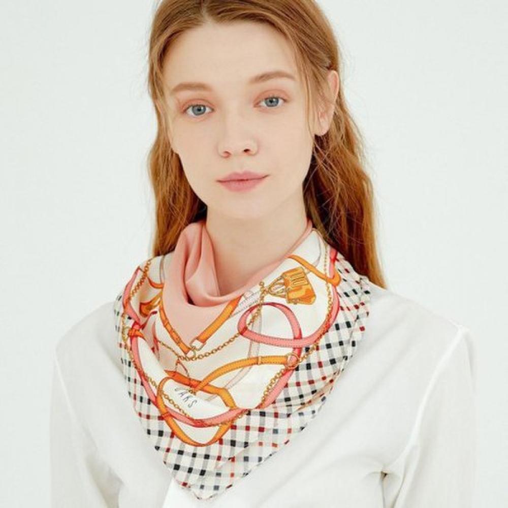 

Daks Pink Chain Pattern Square Silk Scarf Dcsc5e142p2 Single option