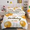 Happy Birthday Duvet Cover King Queen Size 2 3PCS Polyester Bedding Set For Kids Boys Girls Cartoon Party Gift