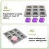 M-Modern-2 Pack Silicone Soap Molds 9 Cavities Square Soap Mold DIY Handmade Silicone Mold For Soap Making