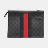 [Pre-Owned] Signature Logo Stripe Web Zipper Canvas Clutch - Fair #1Q4GJFX
