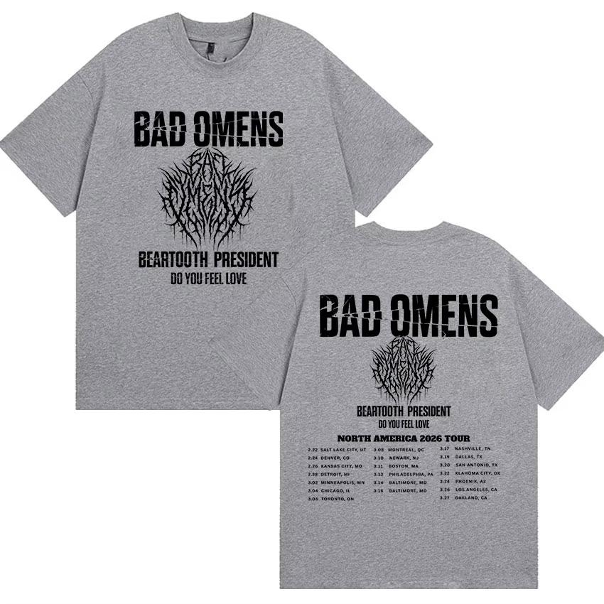 2026 Rock Band Bad OUnisexs Tour Graphic Tshirt Unisex and Women New Summer Gothic Clothing Hiphop Round Neck Short Sleeved Top