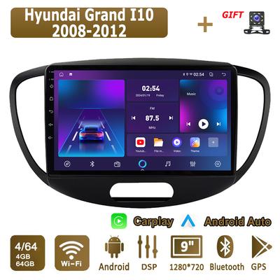 Android Carplay Car Radio For Hyundai Grand I10 2008-2012 Multimedia Player Head Unit Stereo GPS Navigation BT WIFI 4+64GB