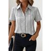 Women's Shirt Short Sleeve Shirt Button Down Blouse Simple Printed Daily Casual Collar Regular Tops Daily  Summer Spring
