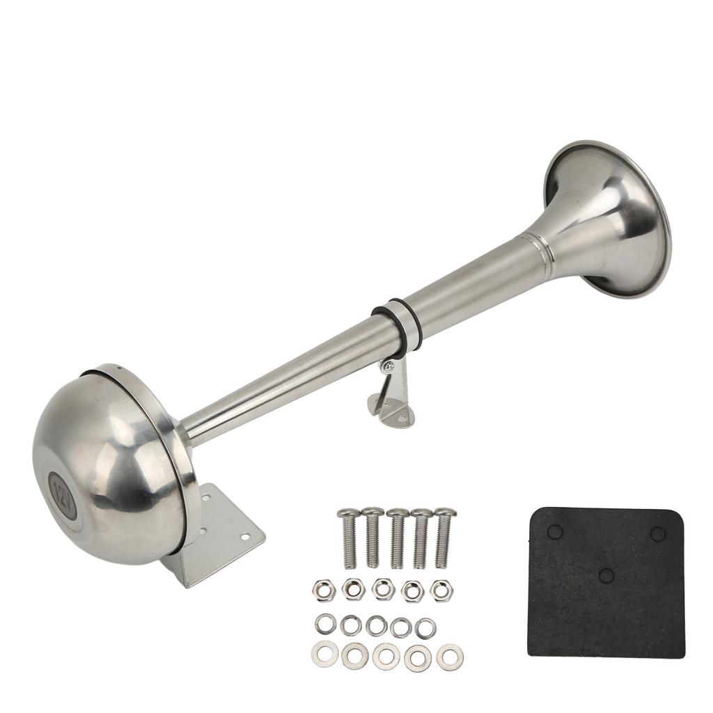 Loud Single Trumpet 328DB 12V 30W VXH1112MAR‑C Stainless Steel Universal Air Horn for Boats RVs Yachts