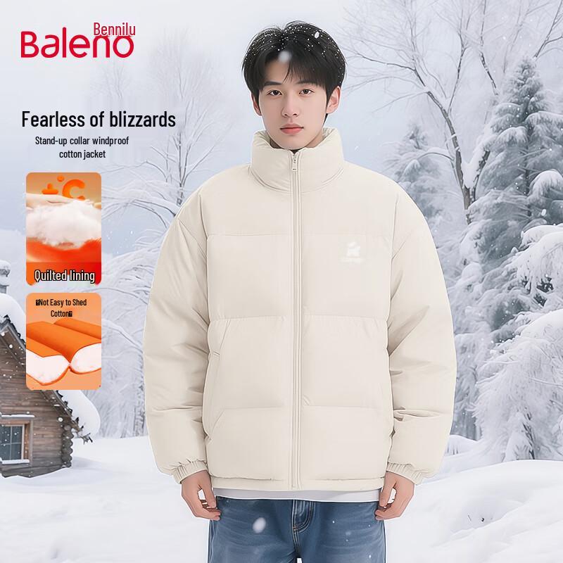 Baleno Men's Stand Collar Fleece-Lined Winter Jacket