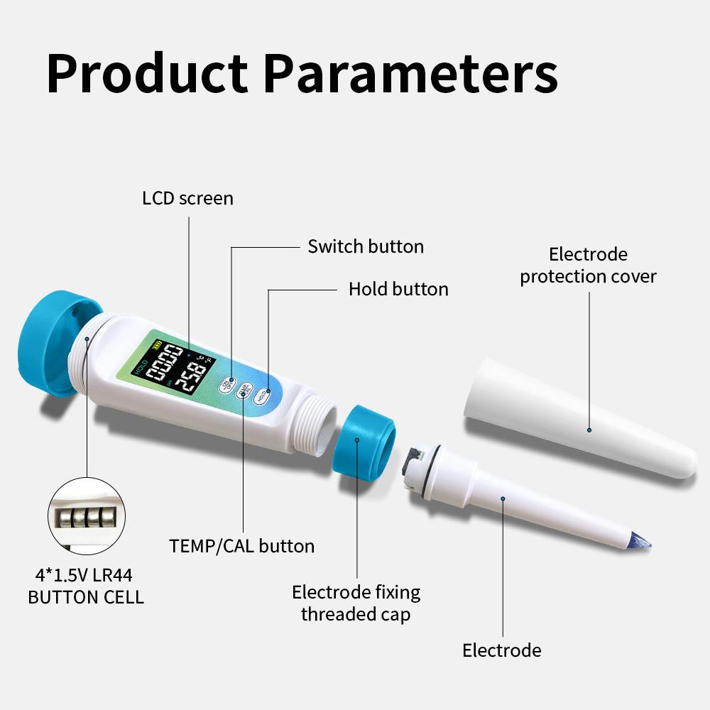 Multifunctional Food PH Meter LCD Digital Acidity Meter Precision 0-14pH Water Quality Tester for Fruit Dough Meat Milk Cheese