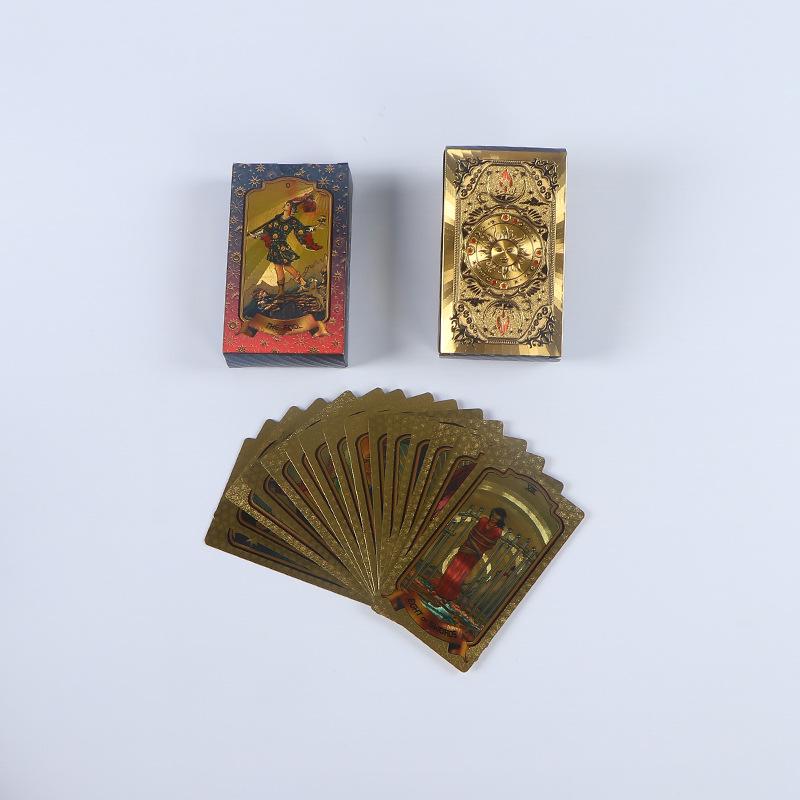 Mazzo di Tarocchi Bianco Edizione da Collezione: Set Completo Foglia Oro, Materiale PET, Nuove Carte dei Tarocchi.
