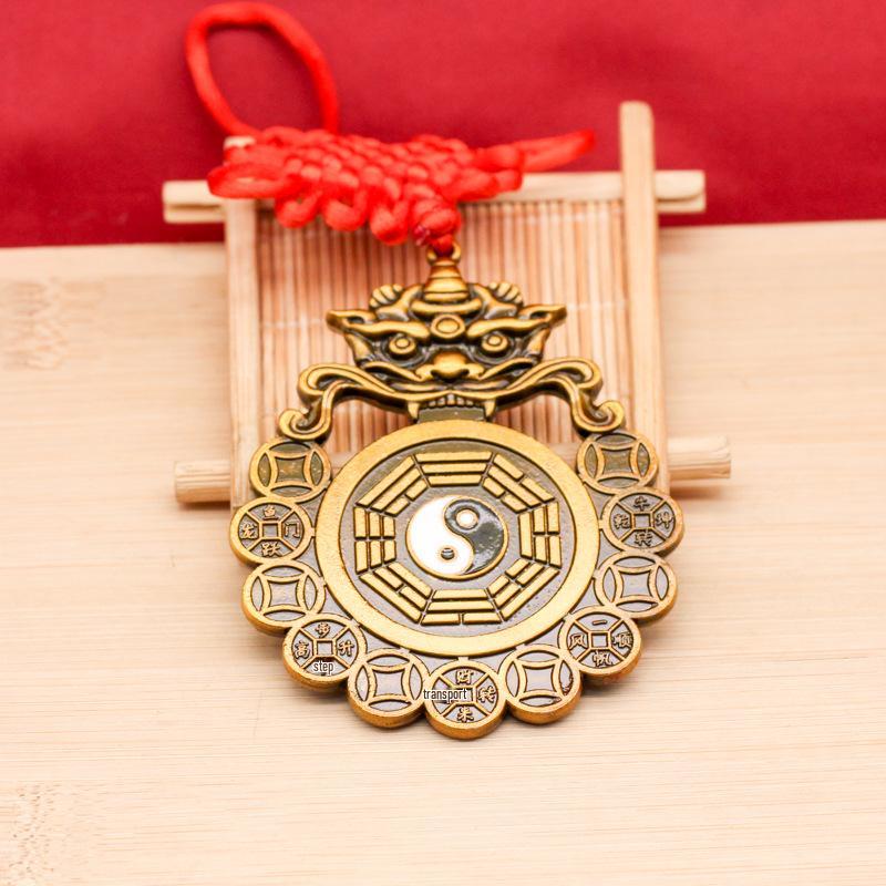 Auspicious Beast Amulet - Five Emperors Coin Bagua Pendant for Doors & Intersections