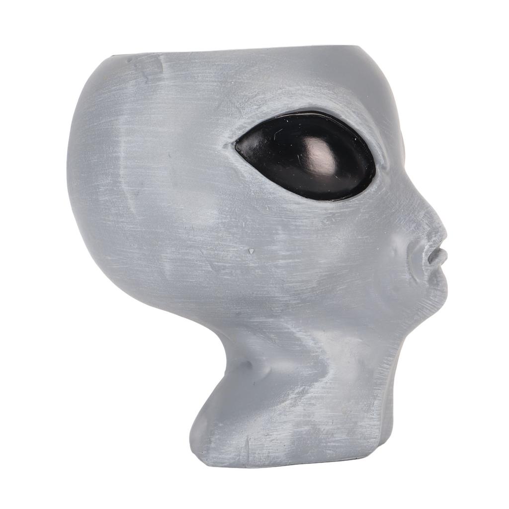 Alien Flower Pot Head Planter Pot Cute Resin Succulent Planter Ornament with Big Eyes Large Opening