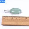 Oval Convex Natural Crystal Simple Pendant Necklace