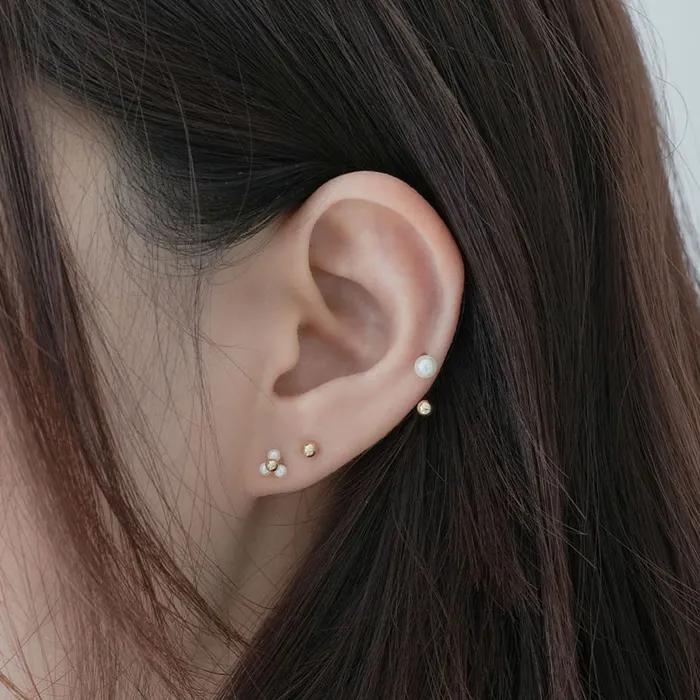 14k two way pearl ball piercing