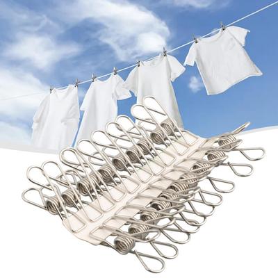 Set di 20 Mollette in Acciaio Inossidabile per Panni Impugnatura Morbida per Stendibiancheria