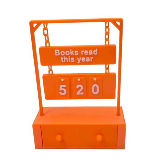 3D Printed Hanging Book Counter Book Read This Year Tracker Reading Target Display Number Sign Shelf Desk Decoration Book Lovers Gift