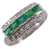 One Character Ring Pt900Platinum/Emerald/diamond #8.0(US Size) One Character 6.5g Women Used