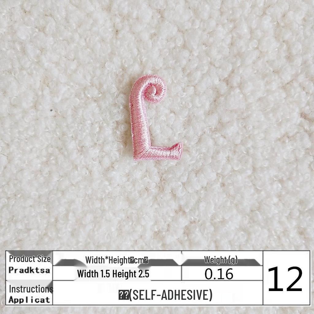 Pink English Letter Embroidery Patch for DIY Clothing