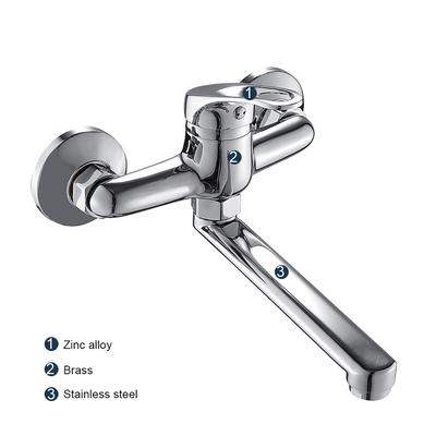 Kitchen Sink Faucet Universal Wall Mounted Mixer Tap Hot and Cold Water Mixer Tap Single Handle Kitchen Bathroom Washbasin Taps