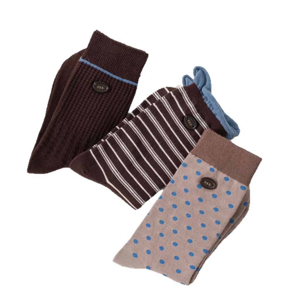 Vintage Polka Dot Stripe Button-Down Socks For Women Korean Maillard Coffee Color Contrasting Mid-Leg Socks Piled Up