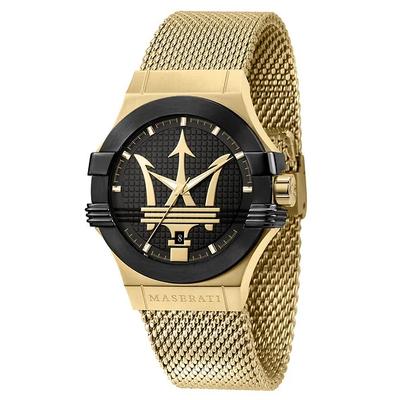 Potenza Gold Tone Stainless Steel Black Dial Quartz R8853108006 100M Men's Watch
