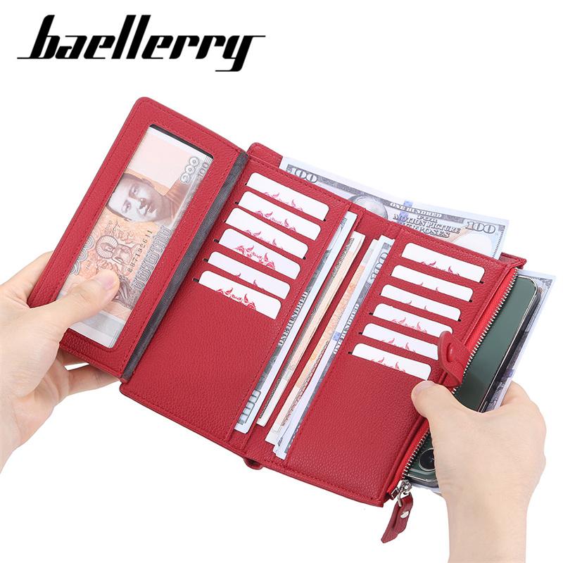 Baellerry Women Fashion Design Card Holder Wallets Casual PU Leather Purse Hasp Zip Coin Purses Wallet