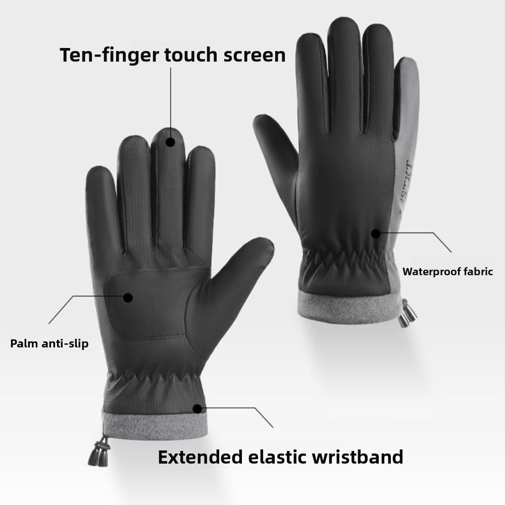 Touchscreen Compatible Full Finger Mittens Windproof Motorcycle Gloves  for Winter Riding
