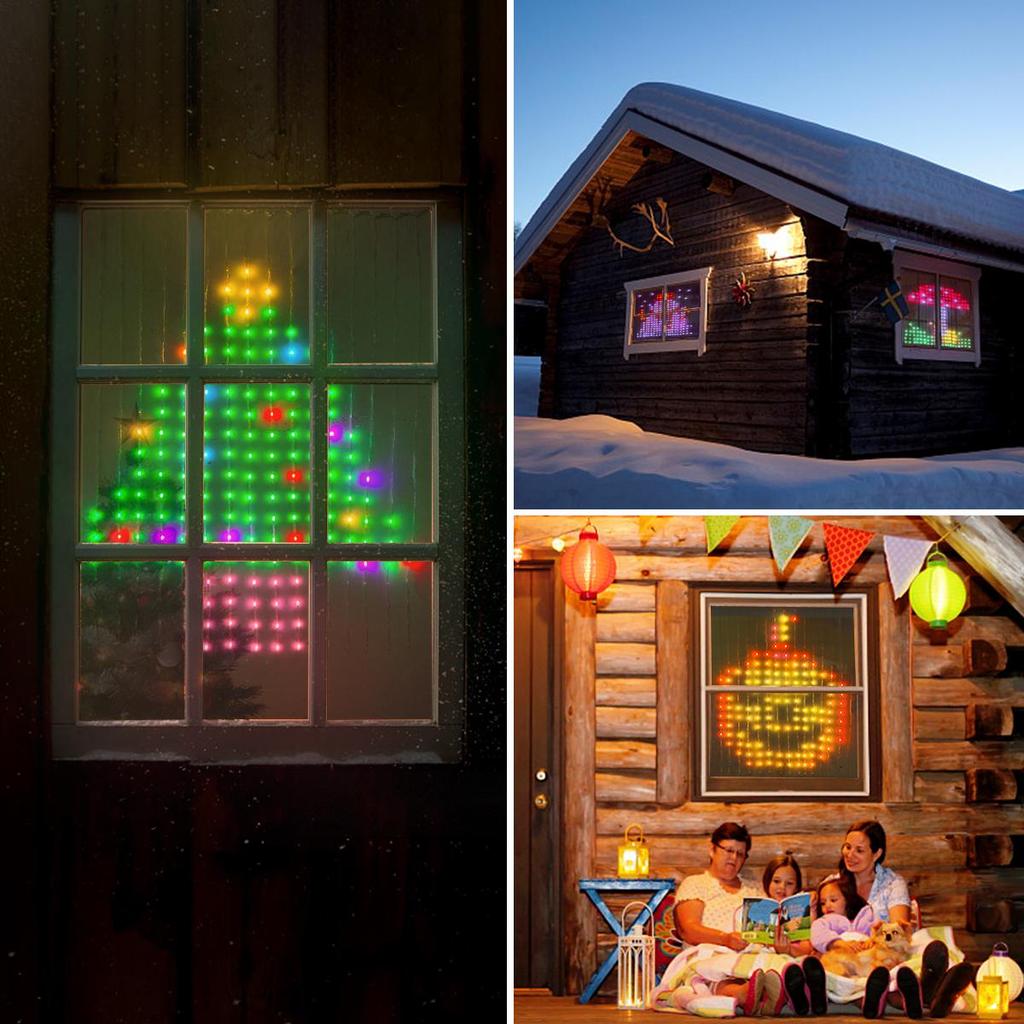Programmable Smart Bluetooth LED Window Curtain String Light RGBIC Dream Color Fairy Lights For Christmas Wedding Bedroom Decor