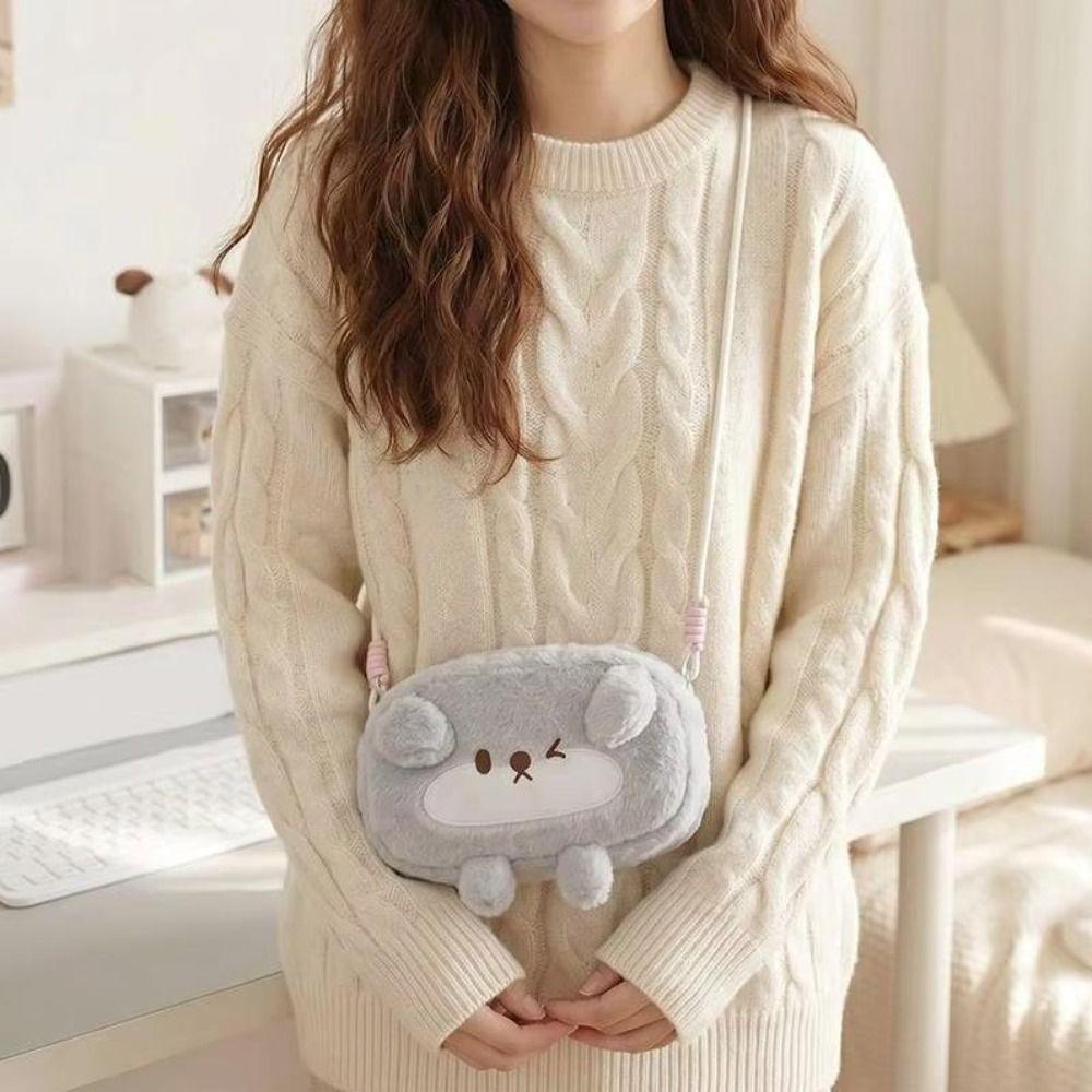 Sweet Korean Little Otter Pencil Case Large Capacity Storage Penguin Pen Bag 11cm High Aesthetic Desktop Stationery Box Office