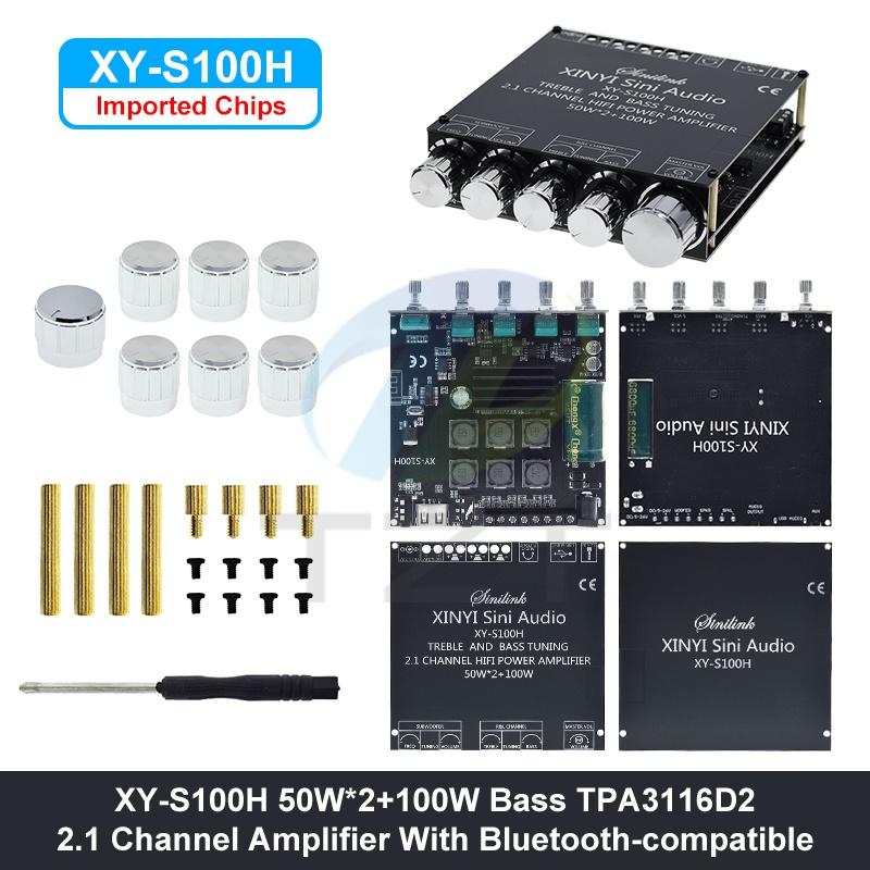 Bluetooth 5.0 2.1 Channel Power Audio Stereo Subwoofer Amplifier Board 50W*2+100W HIFI TPA3116D2 High And Low XY-S100H S100L