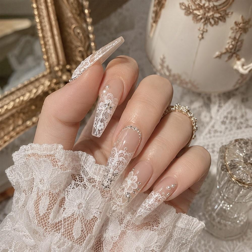 Lace Design Nail Stickers Laser Nail Art Stickers Fashion Nail Foils  Manicure DIY