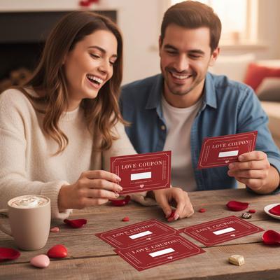 30Pcs Scratch-Off Love Coupons Multi-Purpose Dating Scratching Card DIY Expressing Love Voucher for Valentines Day Wedding