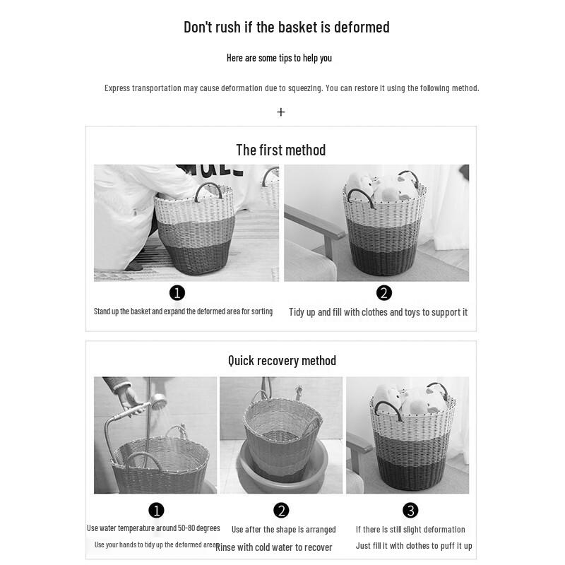 Vilscijon Foldable Rattan Laundry Hamper