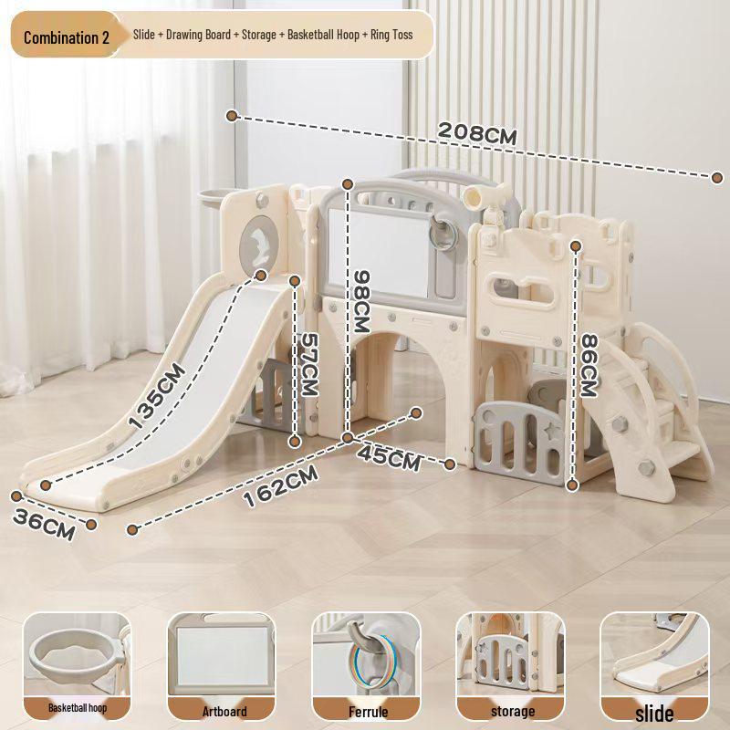 Kids' Indoor Slide & Swing Climbing Toy Set for Ages 1-7