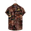 Men's Retro 90s Printed Shirts Hawaiian Short Sleeved Button Up Shirt Tropical Vacation Beach Shirt Men's Casual Loose Tops