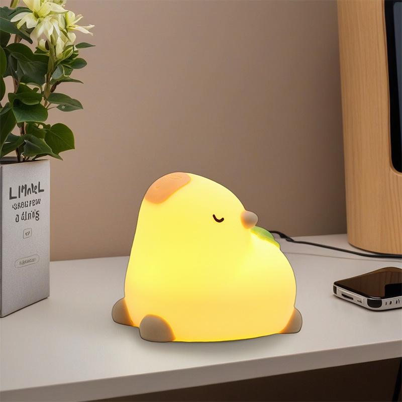 Capybara Silicone Night Light - Pat-Controlled, Timed, Ideal Children s Birthday Gift 1W