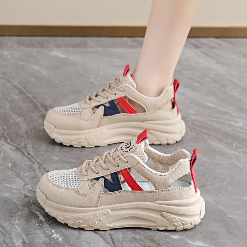 Women Hollow Out Mesh Breathable Thick Sole Casual Chunky Dad Sports Shoes