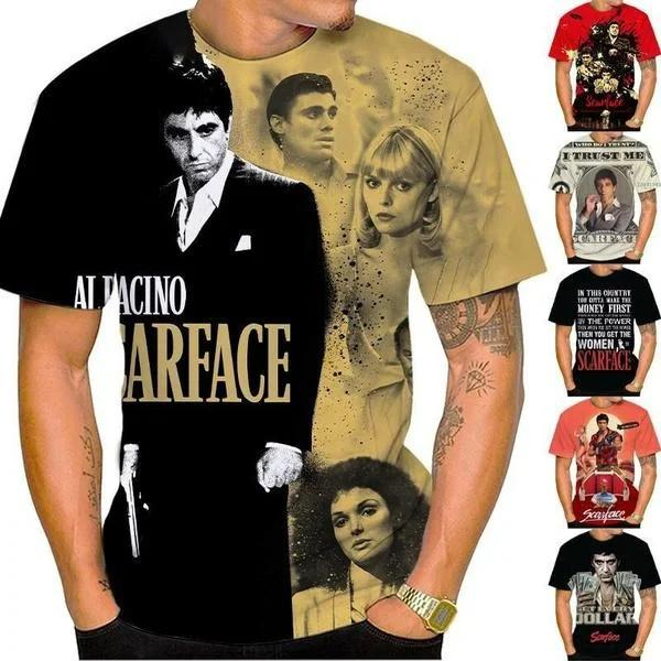 Scarface Movie 3D Print Oversized T-Shirt Harajuku Y2K Street Tops Men Women
