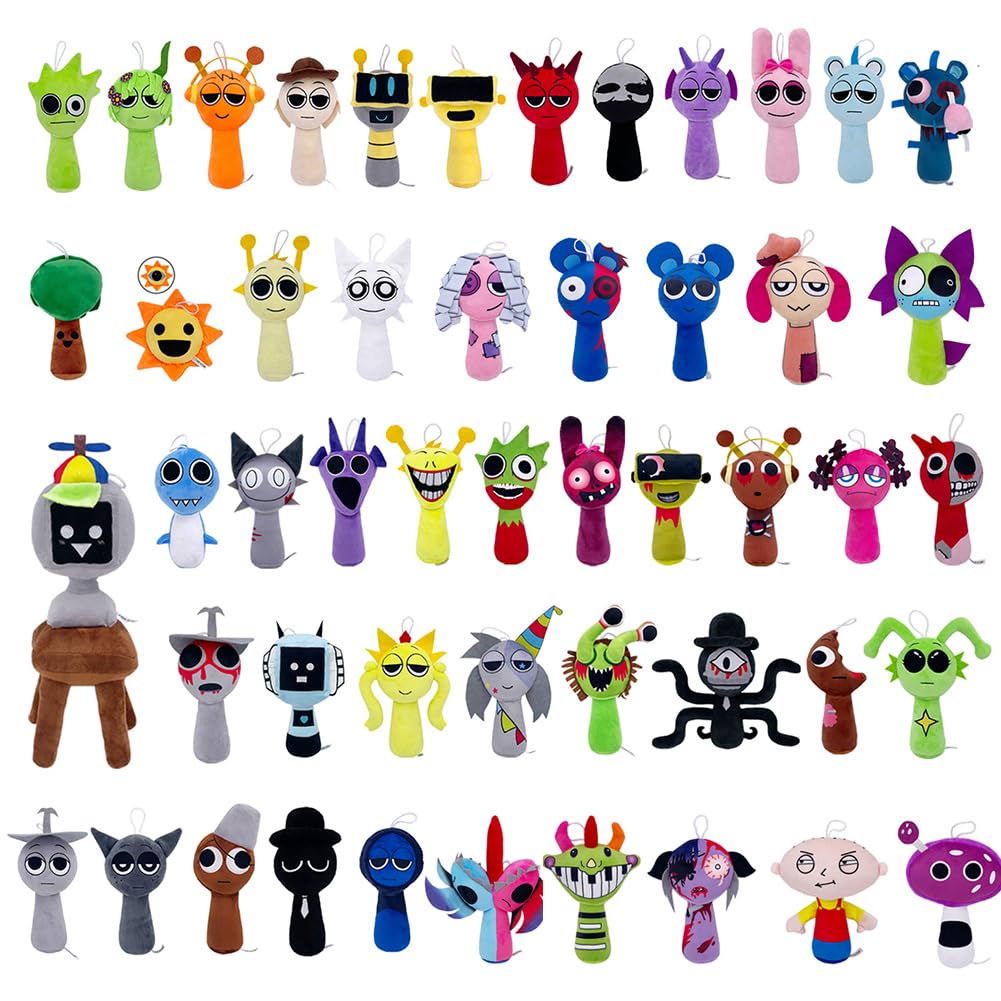 Muñecos de Peluche Splunky, Juego de 5, Personaje Singing Monsters, Juego de Terror, Mercancía Moe, Linda Decoración de Habitación, Regalo de Cumpleaños, Navidad para Niños y