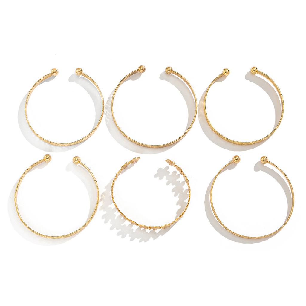 Fashion Metallic Heart Flower Bracelet Simple Geometric Bracelet Set Personalised Trend Hottie Hundreds of Stacking Style Women's Jewellery