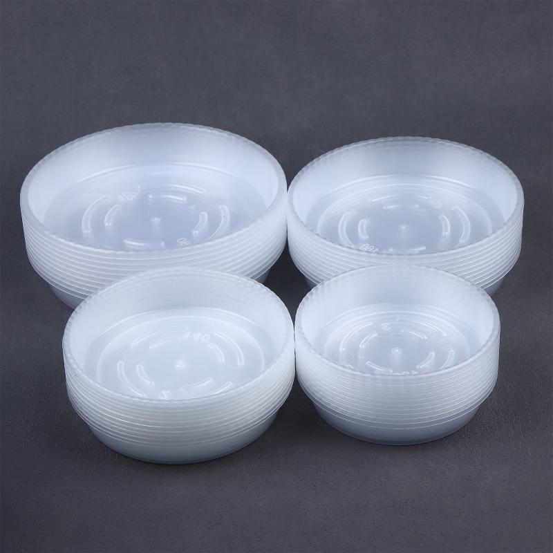 10Pcs  Round Flower Pot Tray Clear Desktop Plant Saucer Plastic Trash Storage Flower Pot Base Home