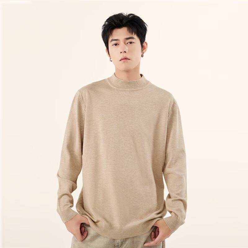 MINISO Men's Fleece Lined Semi-High Collar Sweater