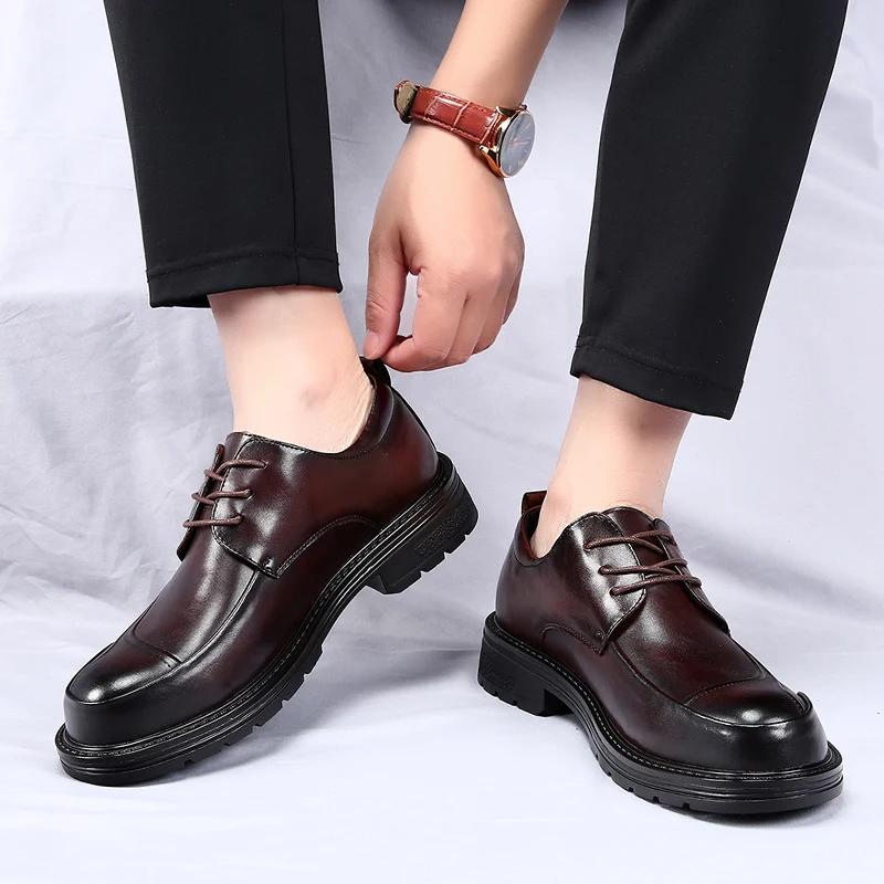 Scarpe Oxford classiche da uomo, casual, eleganti, nere, comode, alla moda, in pelle di lusso.