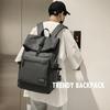 2025 New Simple Solid Color Men's Backpack Casual Travel Shoulder Bag Computer Laptop Rucksack Portable College Student Book Bag