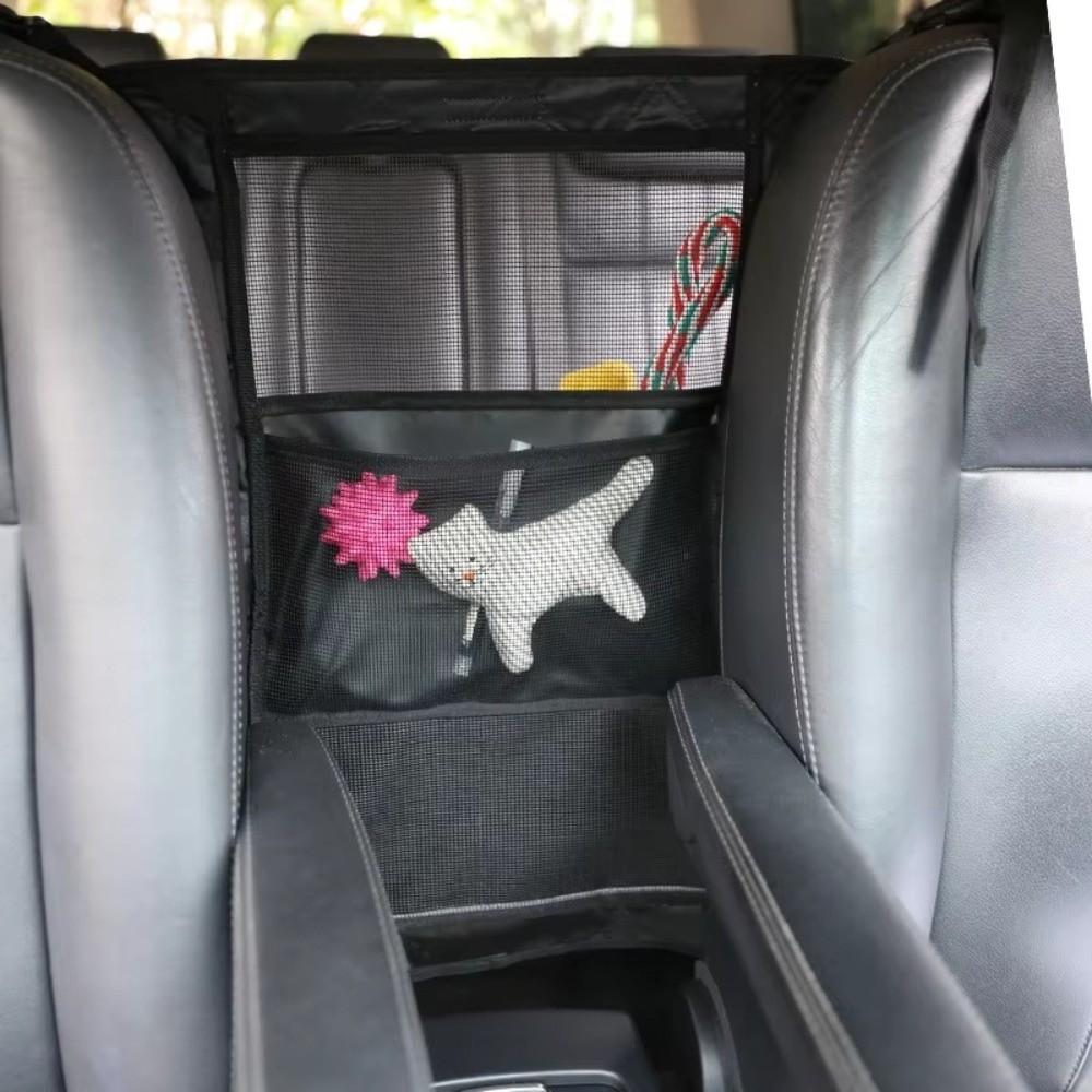 Adjustable Rear Seat Protective Railing Elastic Car Seat Storage Net  Pet Restraint
