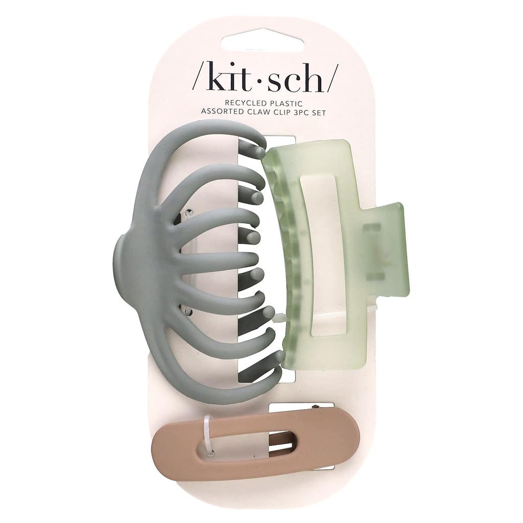 Recycled Plastic Multivitamin Claw Clip Set, Octopus Claw Clip, Set of 3