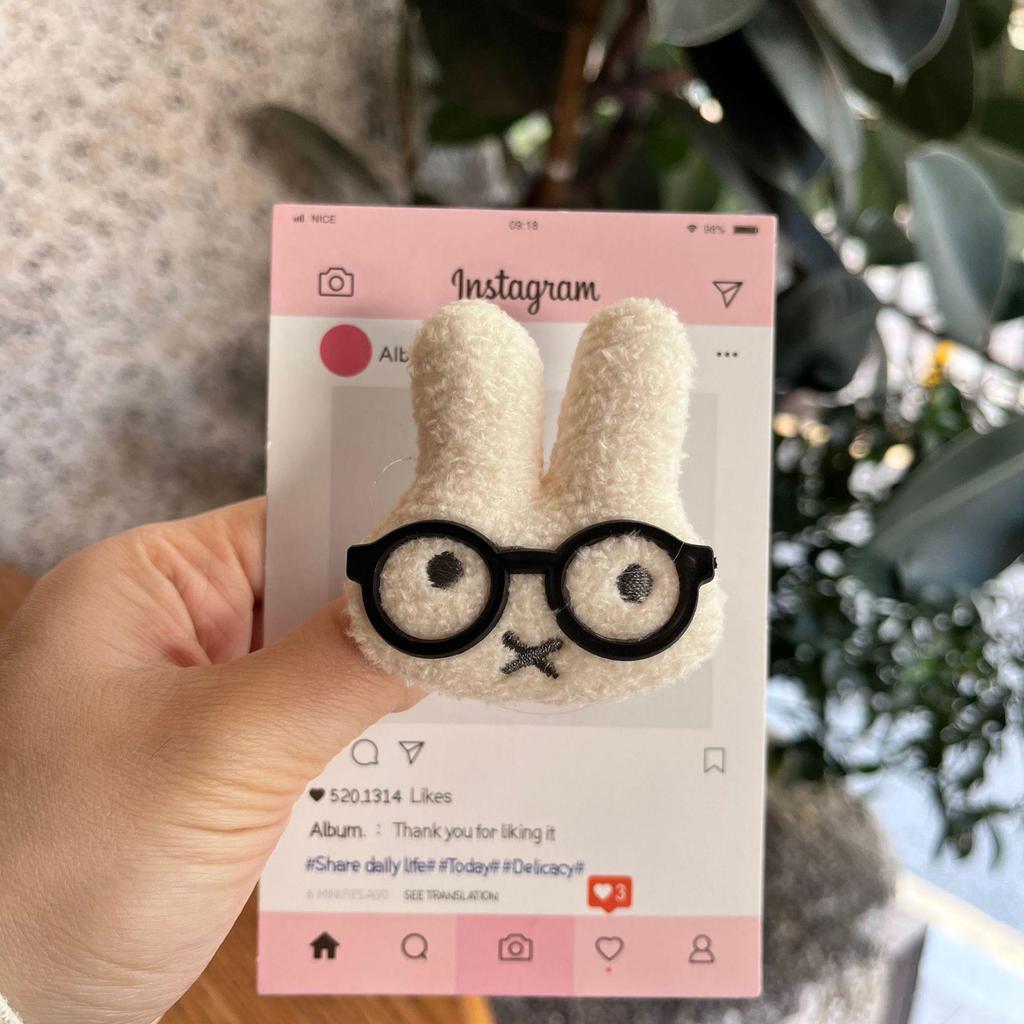 Japan Korea Cute Cartoon Glasses Miffy Phone Case with Retractable Airbag Holder