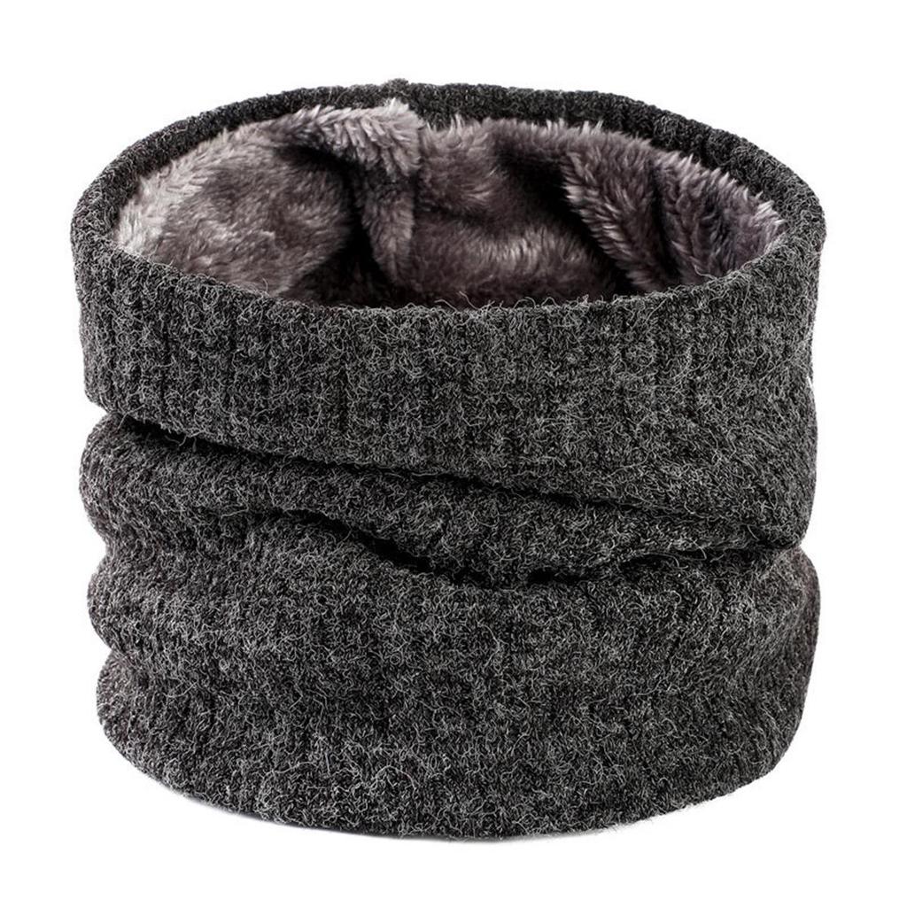 Unisex Double-Layer Fleece Neck Gaiter: Extra Thick, Warm, Solid Color Knitted Scarf for Autumn/Winter