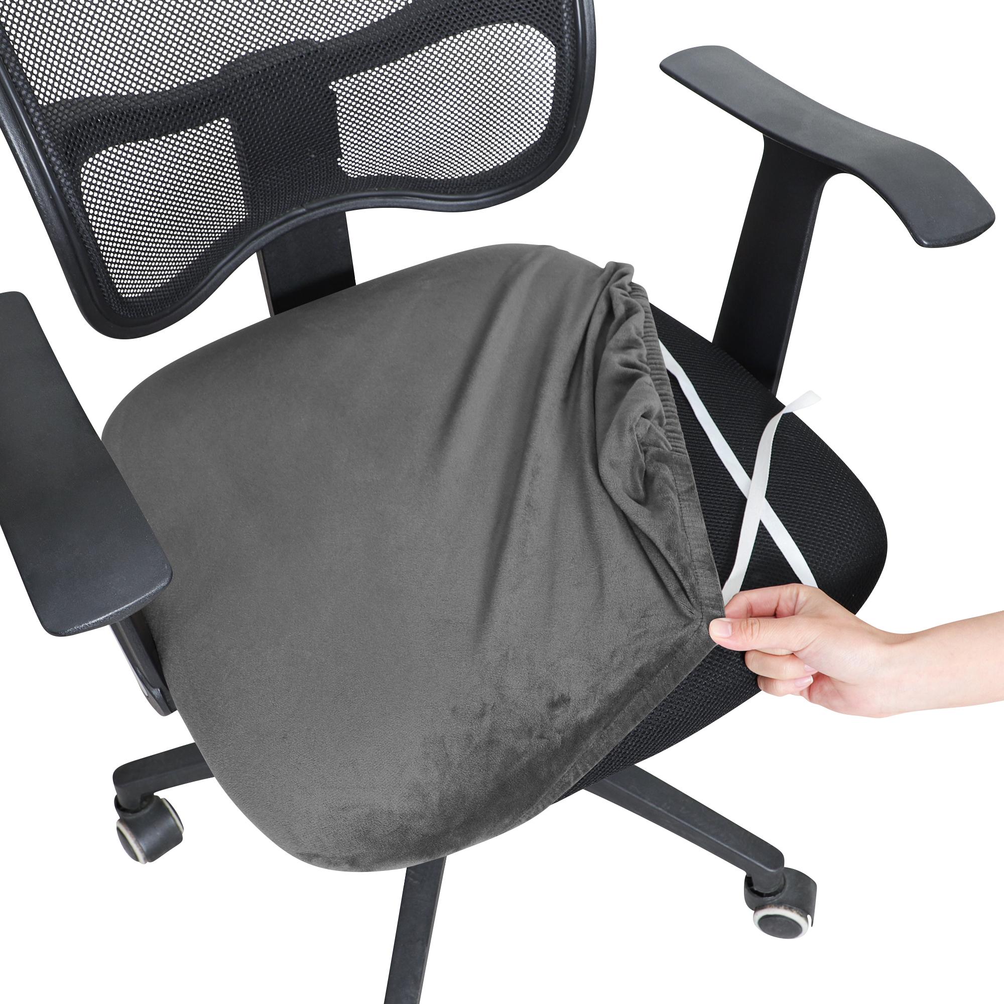 

1PC Velvet Spandex Office Chair Seat Covers Stretch Solid Color Armchair Seat Cover Removable Dust Cover 1 PC