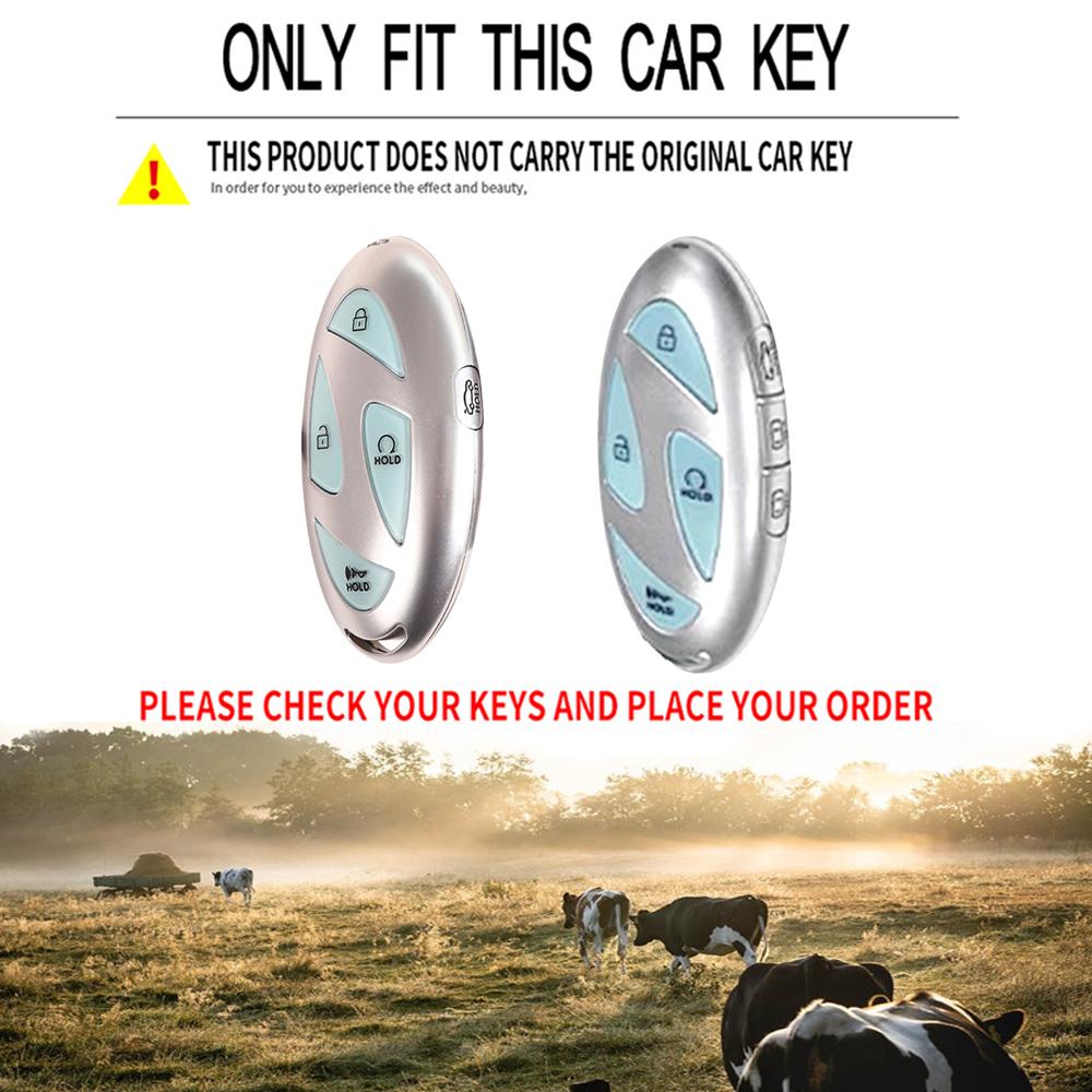 5 7 Bottons Car Key Fob Case Cover Keychain for Hyundai Grandeur GN7 Kona Ev 2023 Lonic 6 Elantra 2023-2025 Leather Accessories