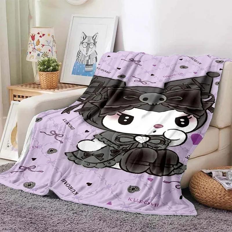 Hellor Kitty Kuromi Printed Blanket Kids Adult Blanket Soft and Warm Bedding for Bed Sofa Outdoor Travel Cover Blanket