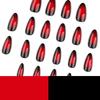 Cool spicy red smudge contrasting colors, wearing nail art, nail art, hot-selling short almond nail fake nails in Europe and America