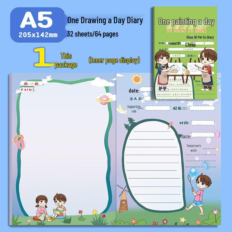 Kids Daily Drawing Diary: Transition from Kindergarten to Primary School